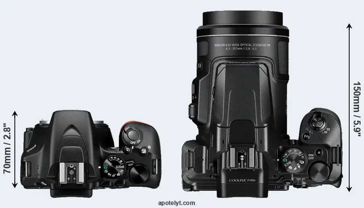 Compare D3500 versus P950 top