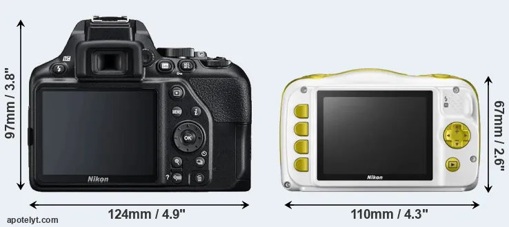 Comparison D3500 or W150 rear