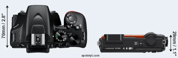 Compare D3500 versus W300 top