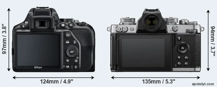 Comparison D3500 or Z fc rear