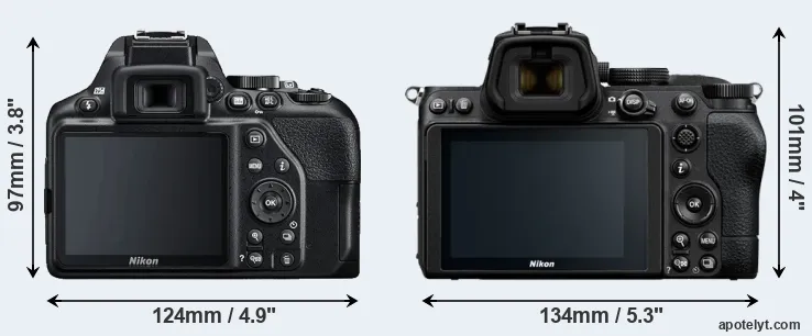 Comparison D3500 or Z5 rear