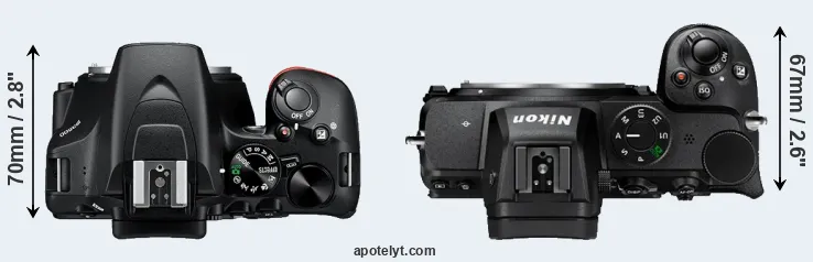 Compare D3500 versus Z5 top