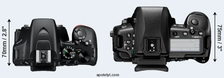 Compare D3500 versus E-3 top