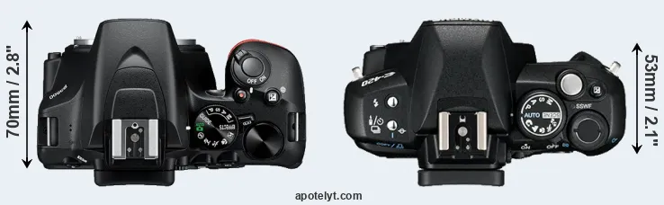 Compare D3500 versus E-420 top