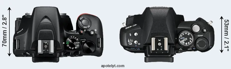 Compare D3500 versus E-450 top