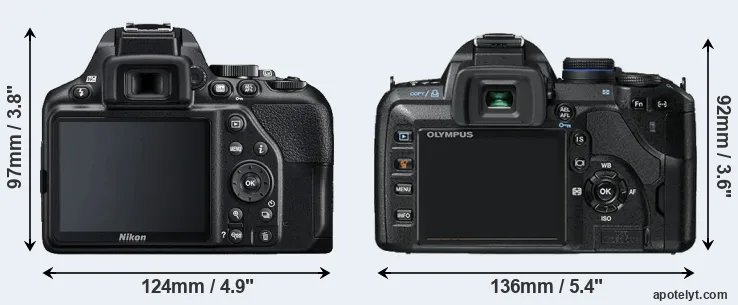 Comparison D3500 or E-520 rear