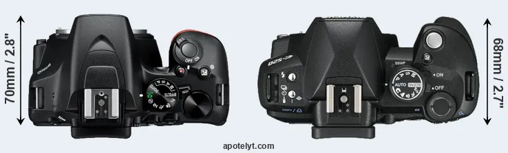 Compare D3500 versus E-520 top