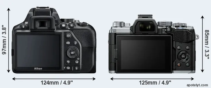 Comparison D3500 or E-M5 III rear