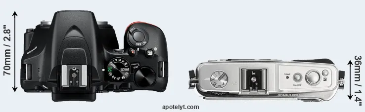 Compare D3500 versus E-P1 top