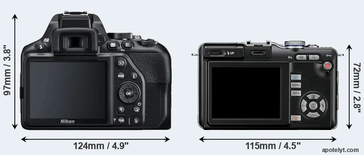 Comparison D3500 or E-PL1 rear