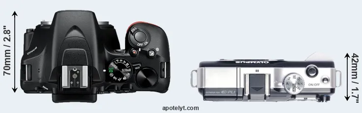 Compare D3500 versus E-PL1 top