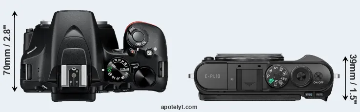 Compare D3500 versus E-PL10 top