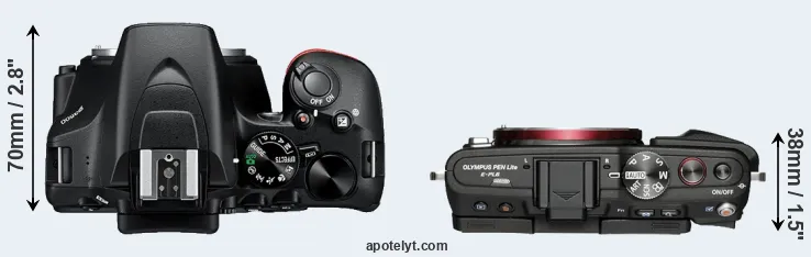 Compare D3500 versus E-PL6 top