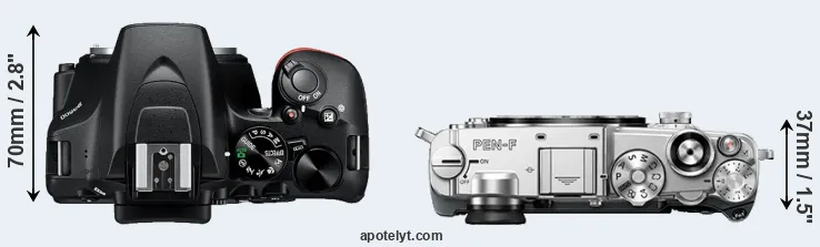 Compare D3500 versus PEN-F top