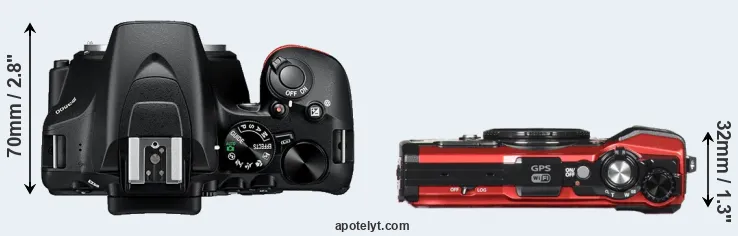 Compare D3500 versus TG-5 top