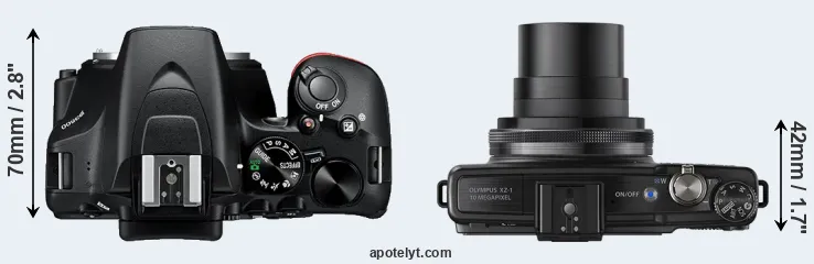 Compare D3500 versus XZ-1 top