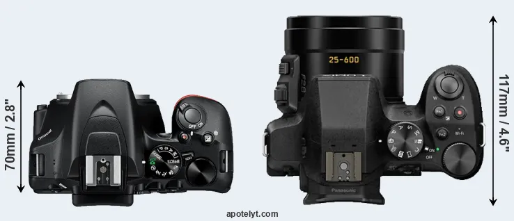 Compare D3500 versus FZ300 top