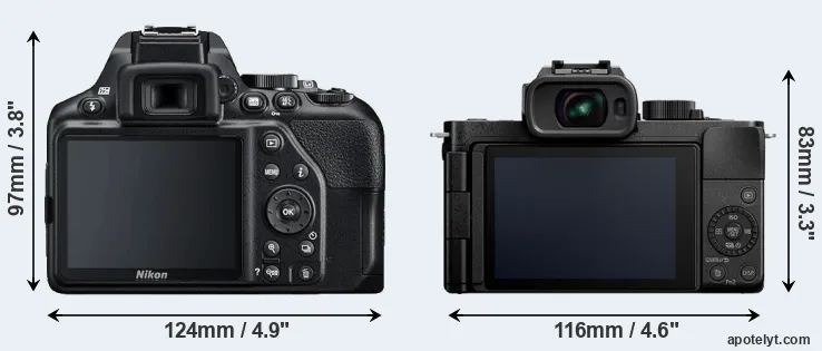 Comparison D3500 or G100 rear