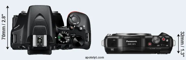 Compare D3500 versus GF3 top