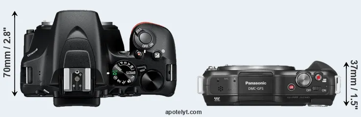 Compare D3500 versus GF5 top