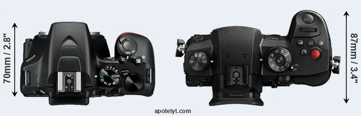 Compare D3500 versus GH5 II top