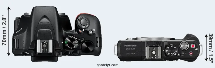 Compare D3500 versus GX1 top