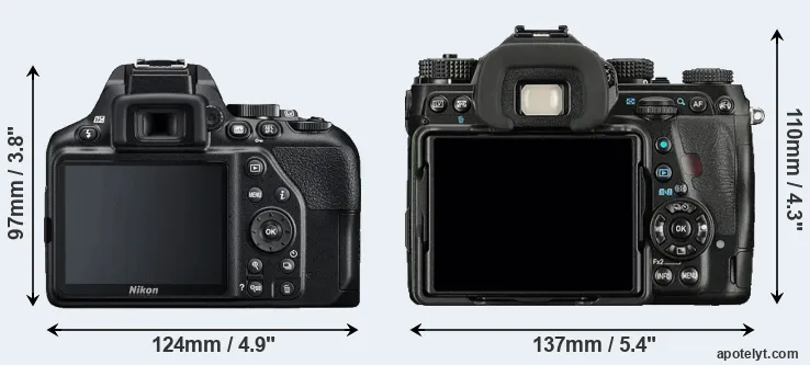 Comparison D3500 or K-1 rear