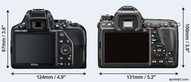 Comparison D3500 or K-3 II rear