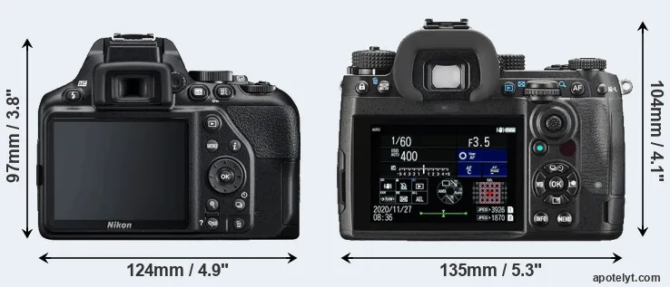 Comparison D3500 or K-3 III rear