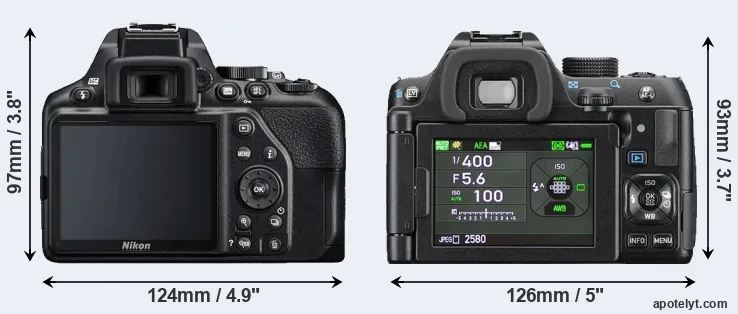 Comparison D3500 or K-70 rear