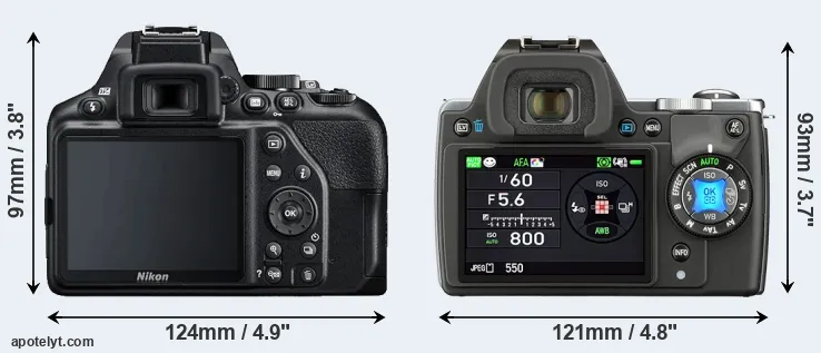 Comparison D3500 or K-S1 rear