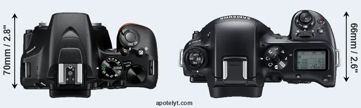 Compare D3500 versus NX1 top
