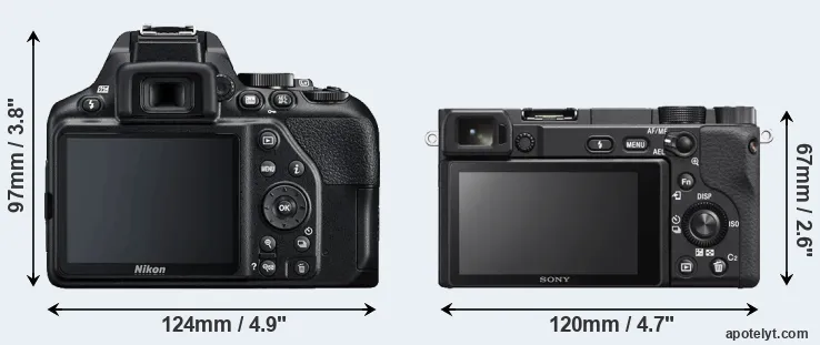 Comparison D3500 or A6400 rear
