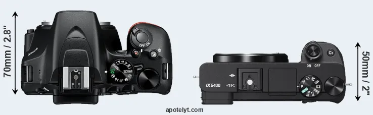 Compare D3500 versus A6400 top