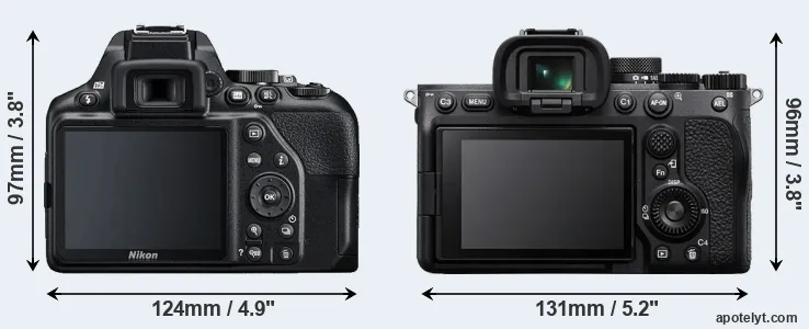 Comparison D3500 or A7 IV rear