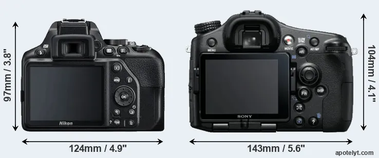 Comparison D3500 or A77 rear