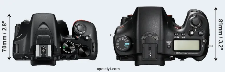 Compare D3500 versus A77 top