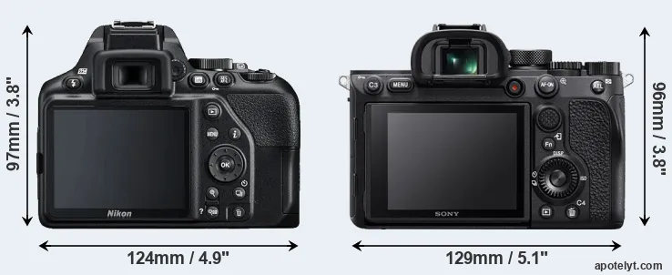 Comparison D3500 or A7R IV rear