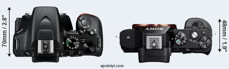 Compare D3500 versus A7R top