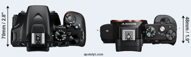 Compare D3500 versus A7S top
