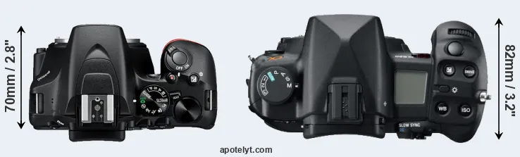 Compare D3500 versus A850 top