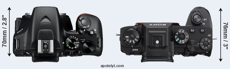 Compare D3500 versus A9 II top