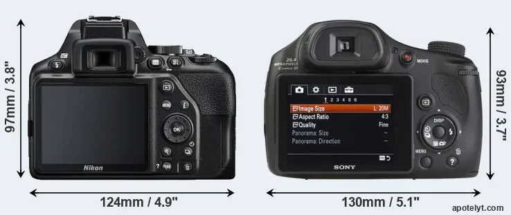 Comparison D3500 or HX350 rear
