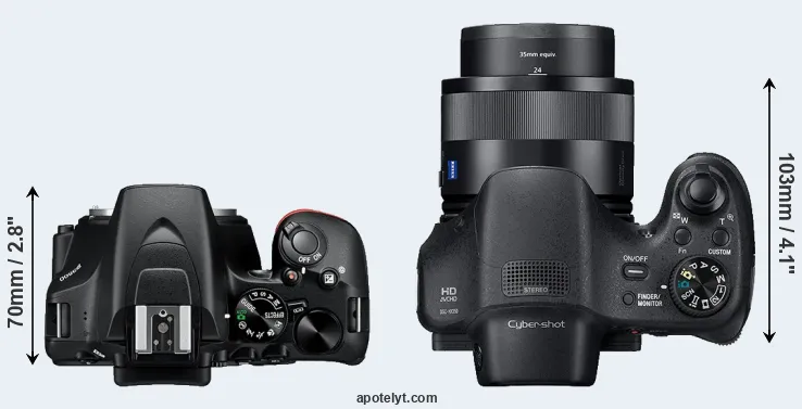 Compare D3500 versus HX350 top