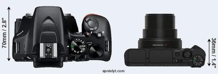 Compare D3500 versus HX80 top
