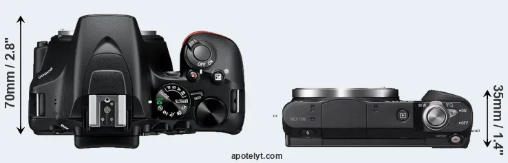 Compare D3500 versus NEX-3N top