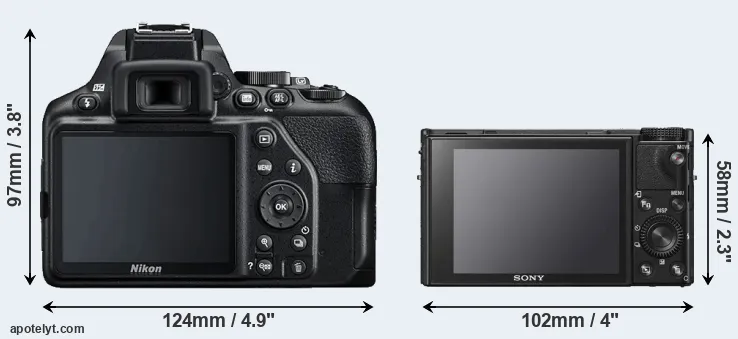 Comparison D3500 or RX100 VI rear