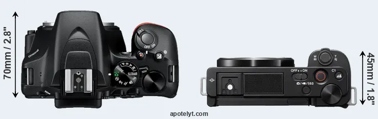 Compare D3500 versus ZV-E10 top