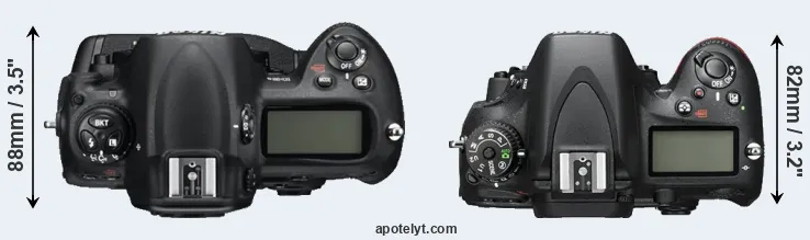Compare D3S versus D600 top