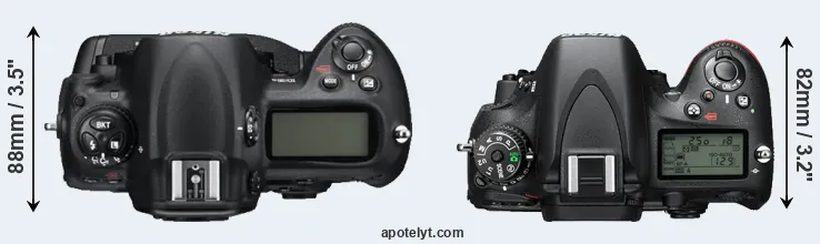 Compare D3S versus D610 top